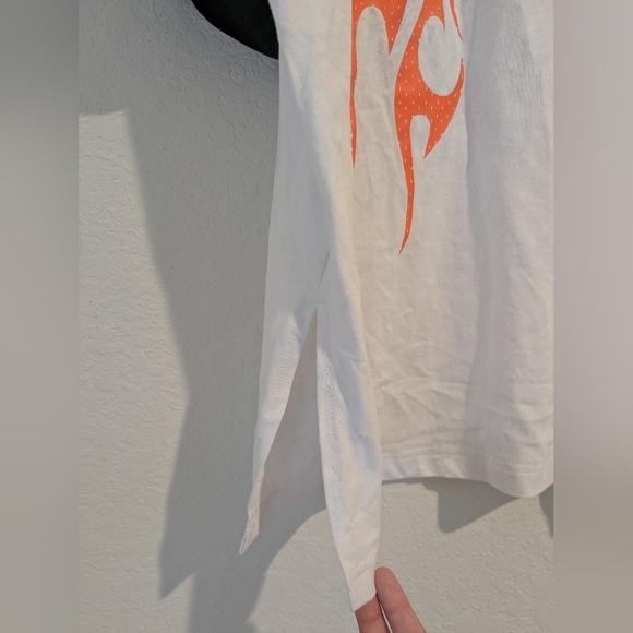 Memory Lane LA White Colorblock Flame Graphic Rider Heavy Cotton Jersey Shirt - Picture 8 of 14